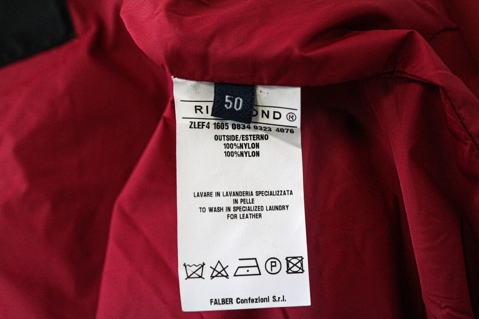 RICHMOND Men's Jacket 50 Red Lightweight Zipped Long Sleeve Smart Outerwear