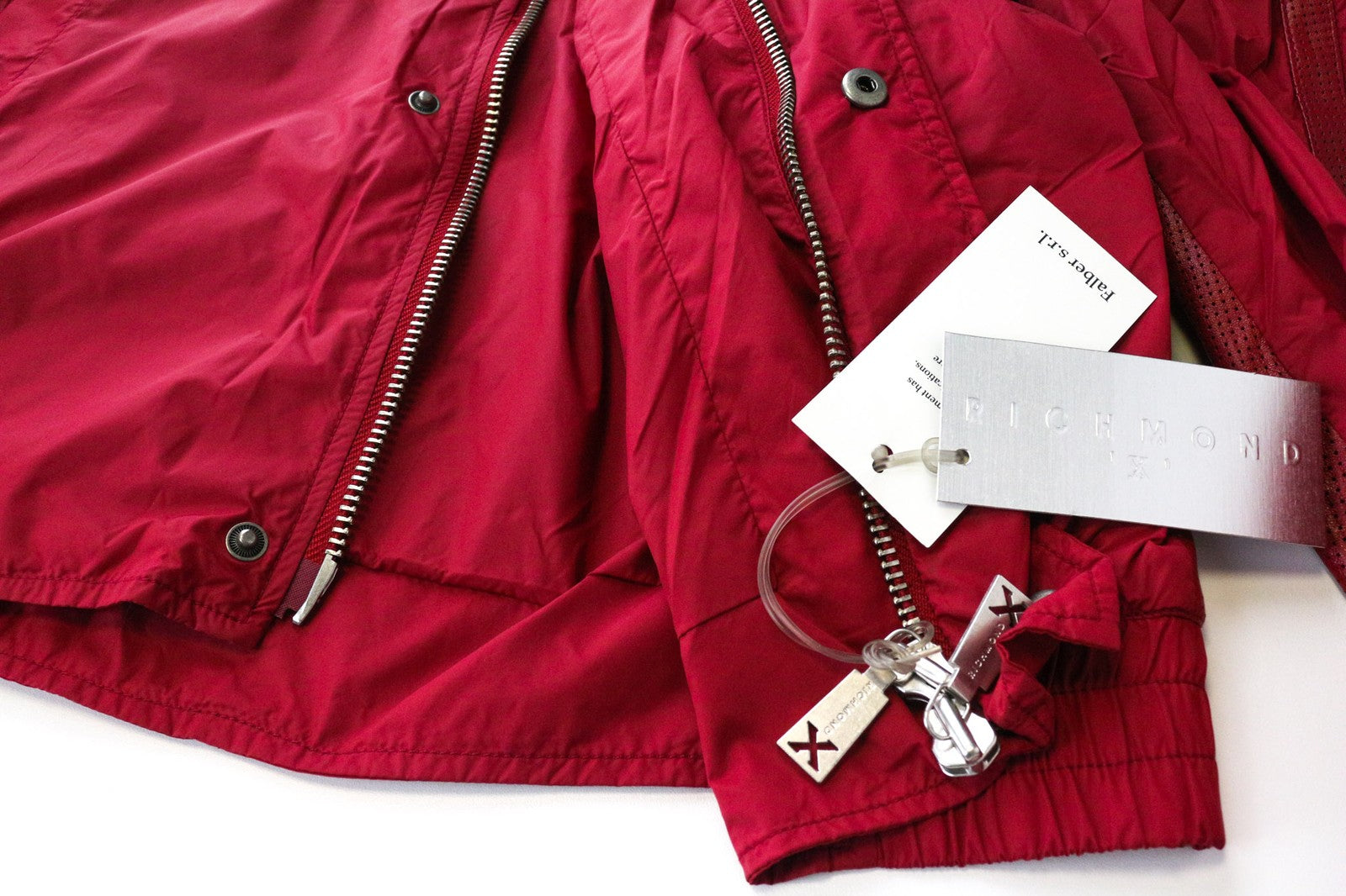 RICHMOND Men's Jacket 50 Red Lightweight Zipped Long Sleeve Smart Outerwear