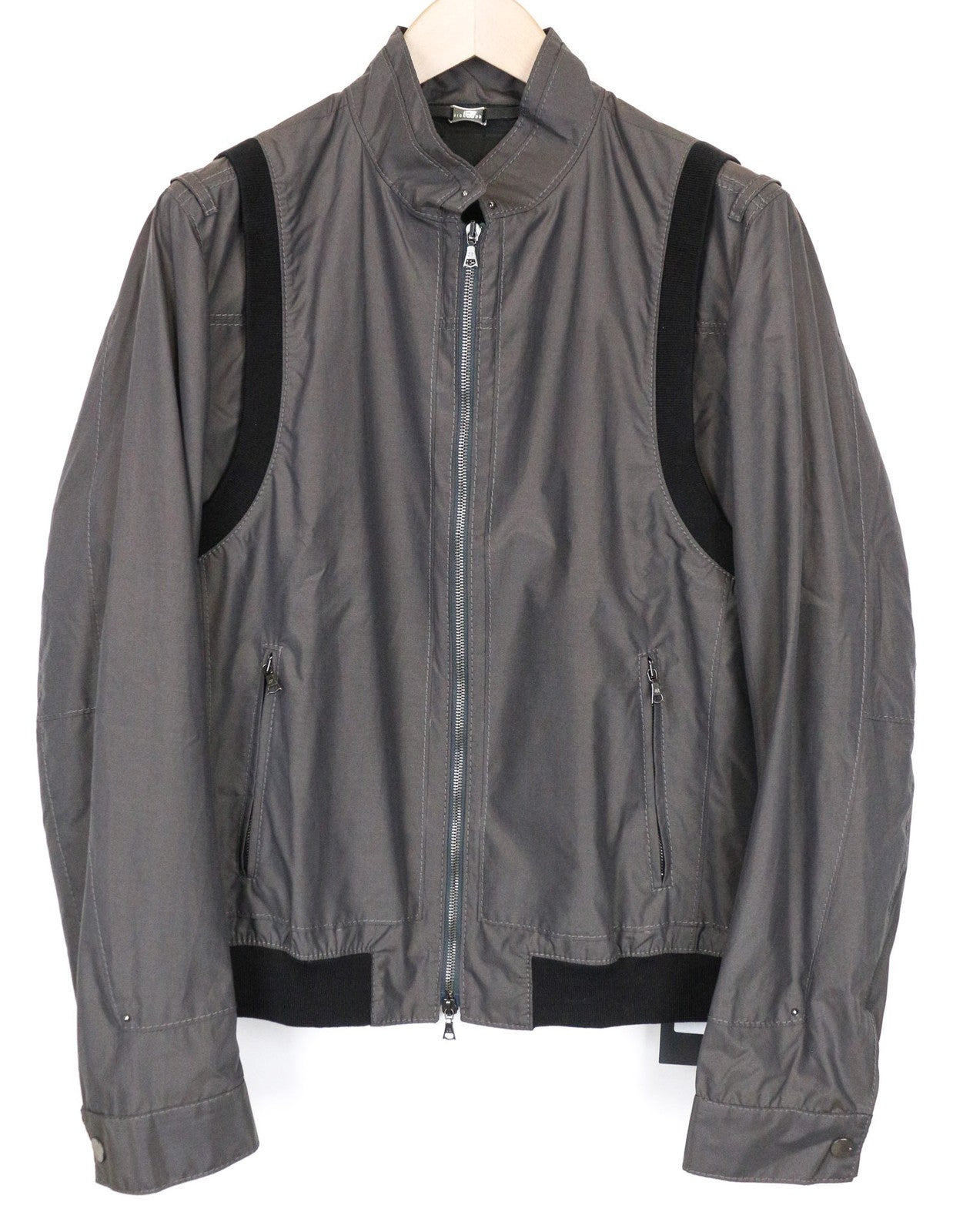 RICHMOND Men's Bomber UK16 Grey Cotton Blend Zipped Lightweight Jacket