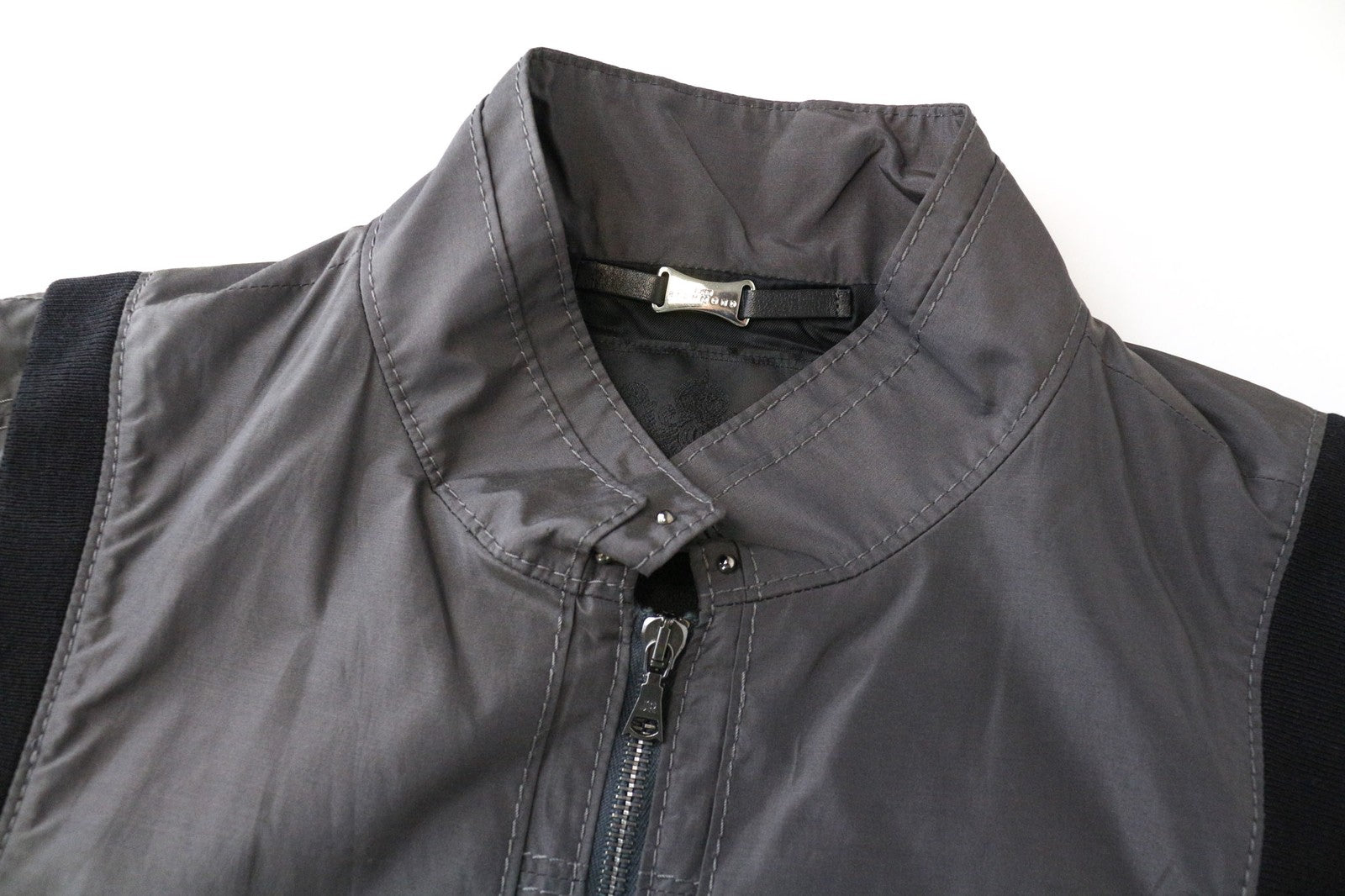 RICHMOND Men's Bomber UK16 Grey Cotton Blend Zipped Lightweight Jacket