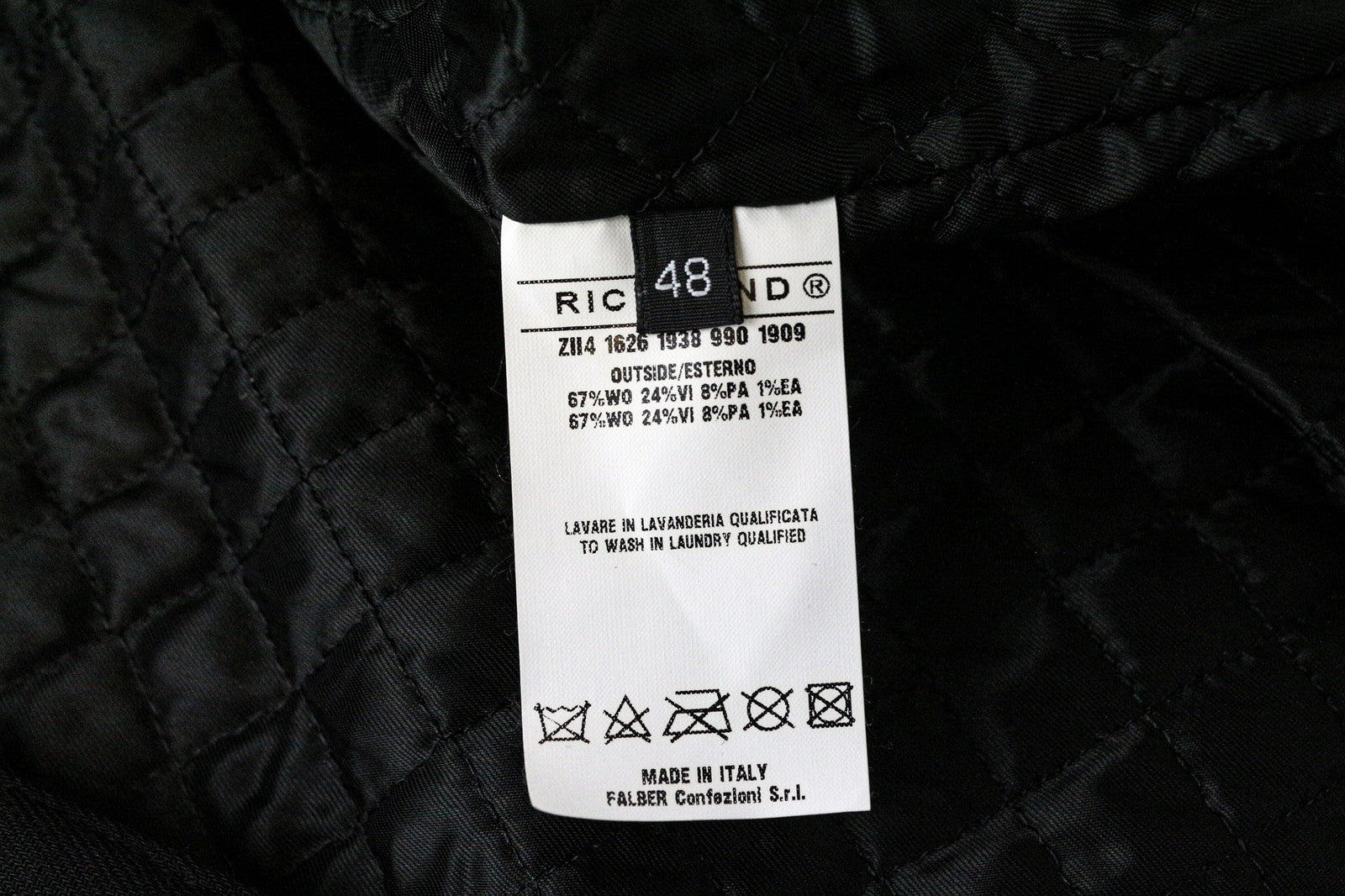 RICHMOND Men's Blazer 48 Black Wool Blend Lined Long Sleeve Smart Jacket