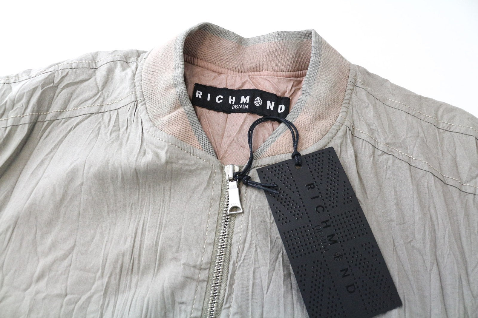 RICHMOND Men's Jacket 48 Brown Stretch Cotton Lightweight Bomber Style