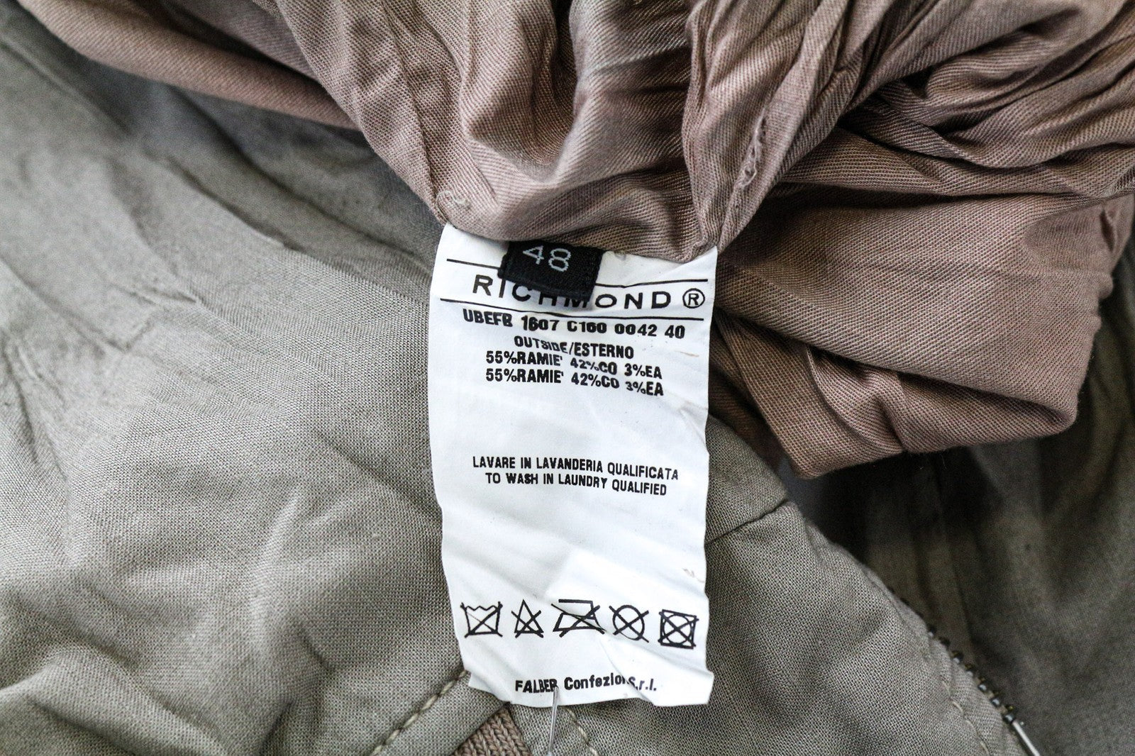 RICHMOND Men's Jacket 48 Brown Stretch Cotton Lightweight Bomber Style