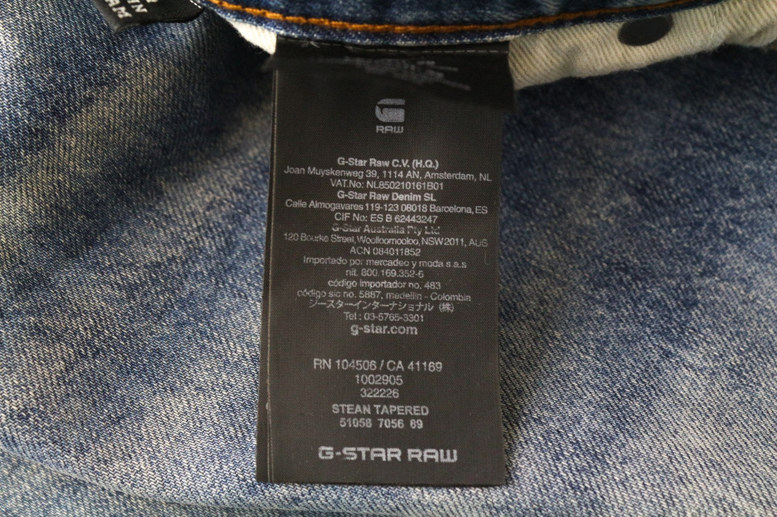 G-STAR RAW Stean Men's Jeans W29/L32 Blue Washed Cotton Denim Tapered Fit