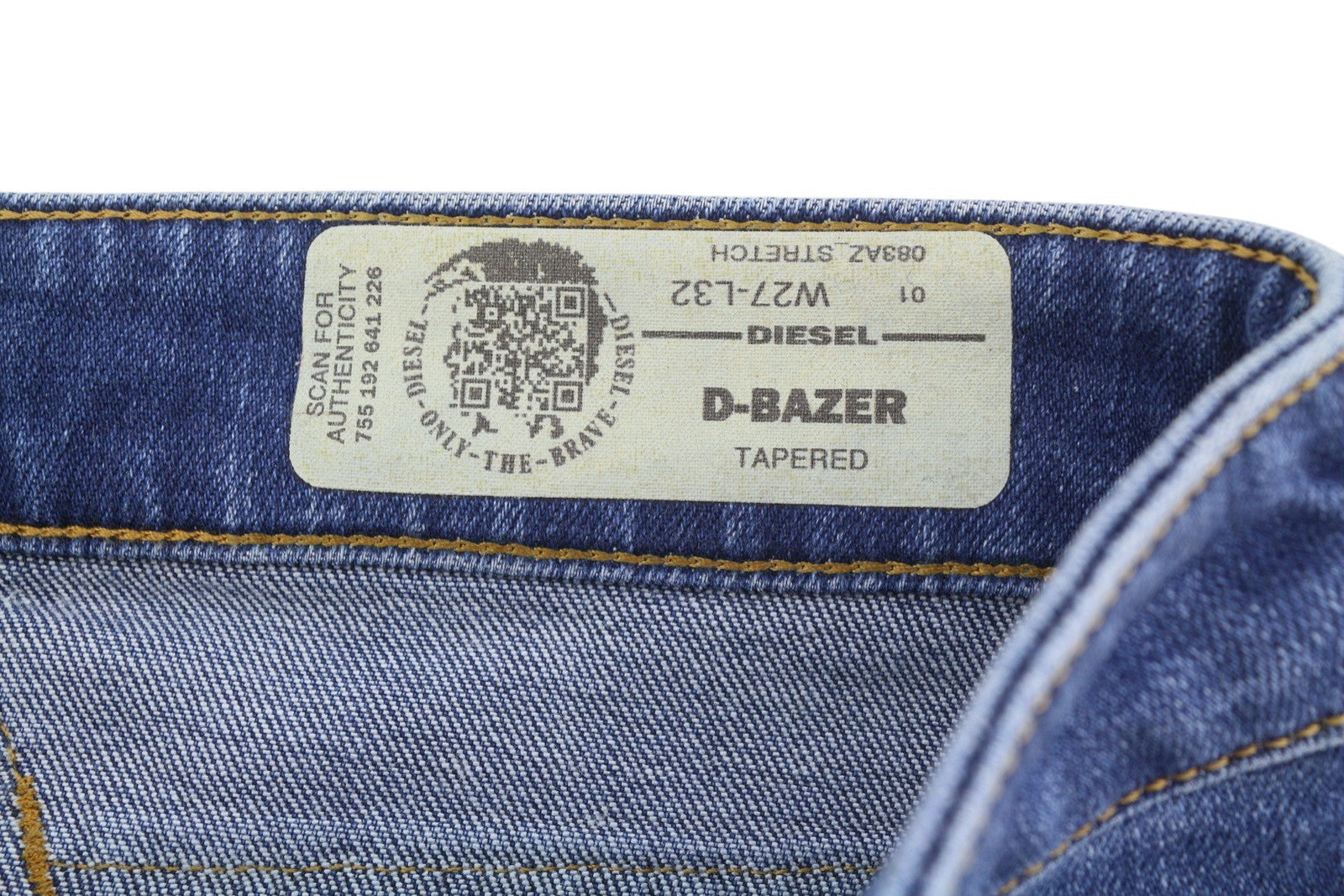 DIESEL D-Bazer 083AZ Men's Jeans W27/L32 Blue Distressed Taper Stretch