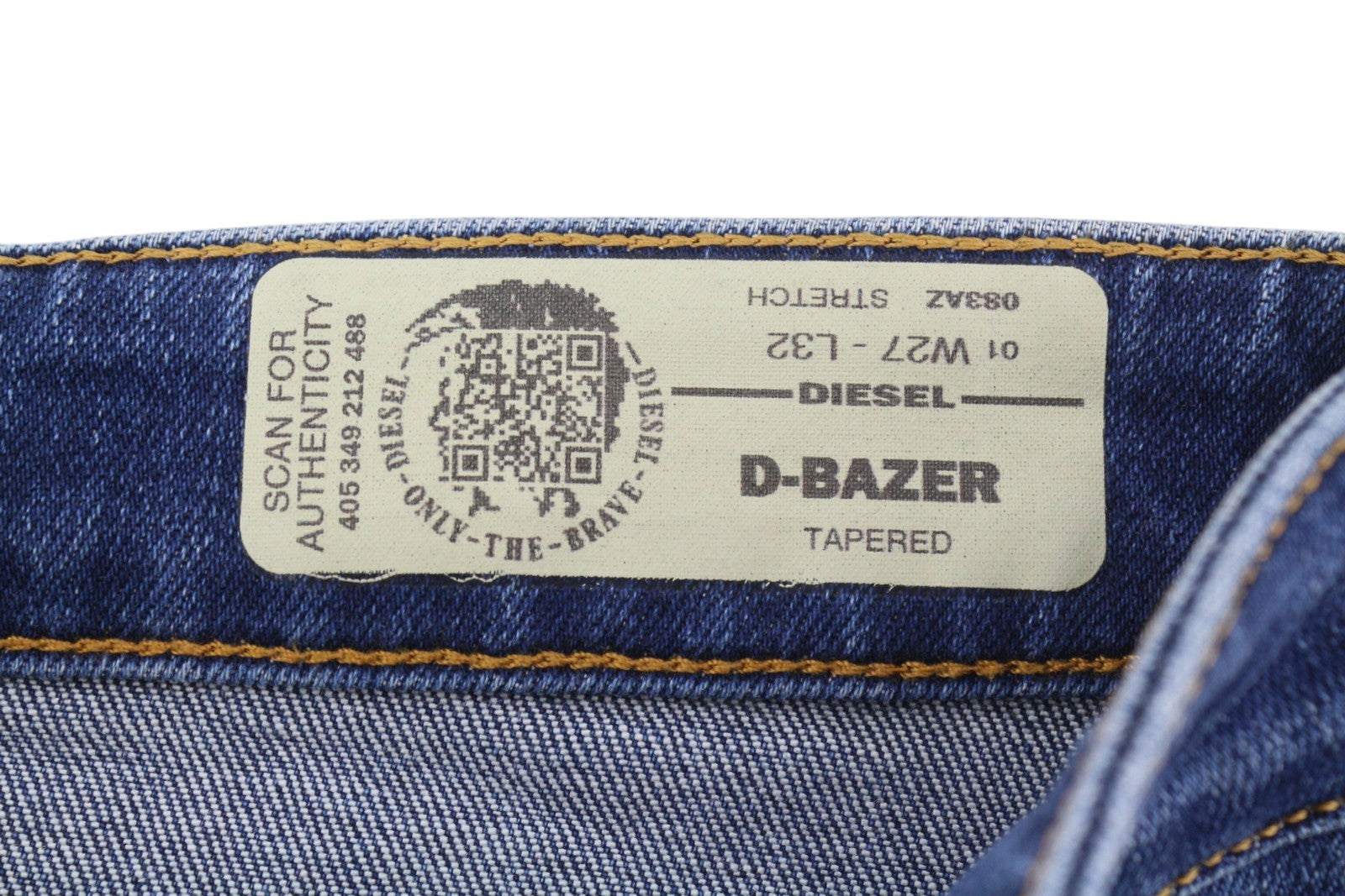 DIESEL D-Bazer 083AZ Men's Jeans W27/L32 Blue Washed Tapered Fit Stretch