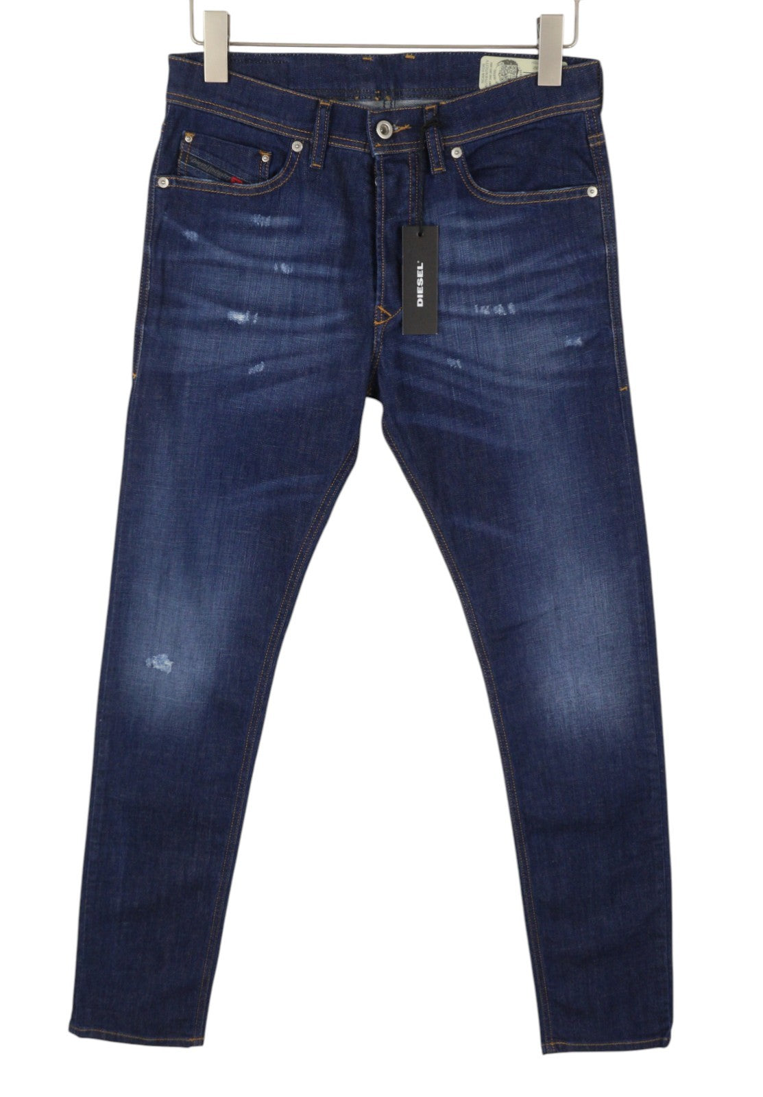 DIESEL Tepphar R7NA8 Men's Jeans W28/L32 Blue Distressed Slim Carrot Stretch
