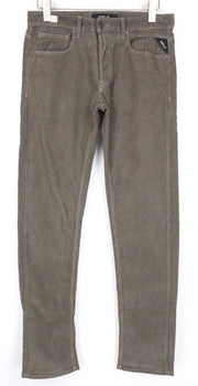 REPLAY Grover Men's Trousers W30/L34 Straight Corduroy Brown Grey Cotton Stretch