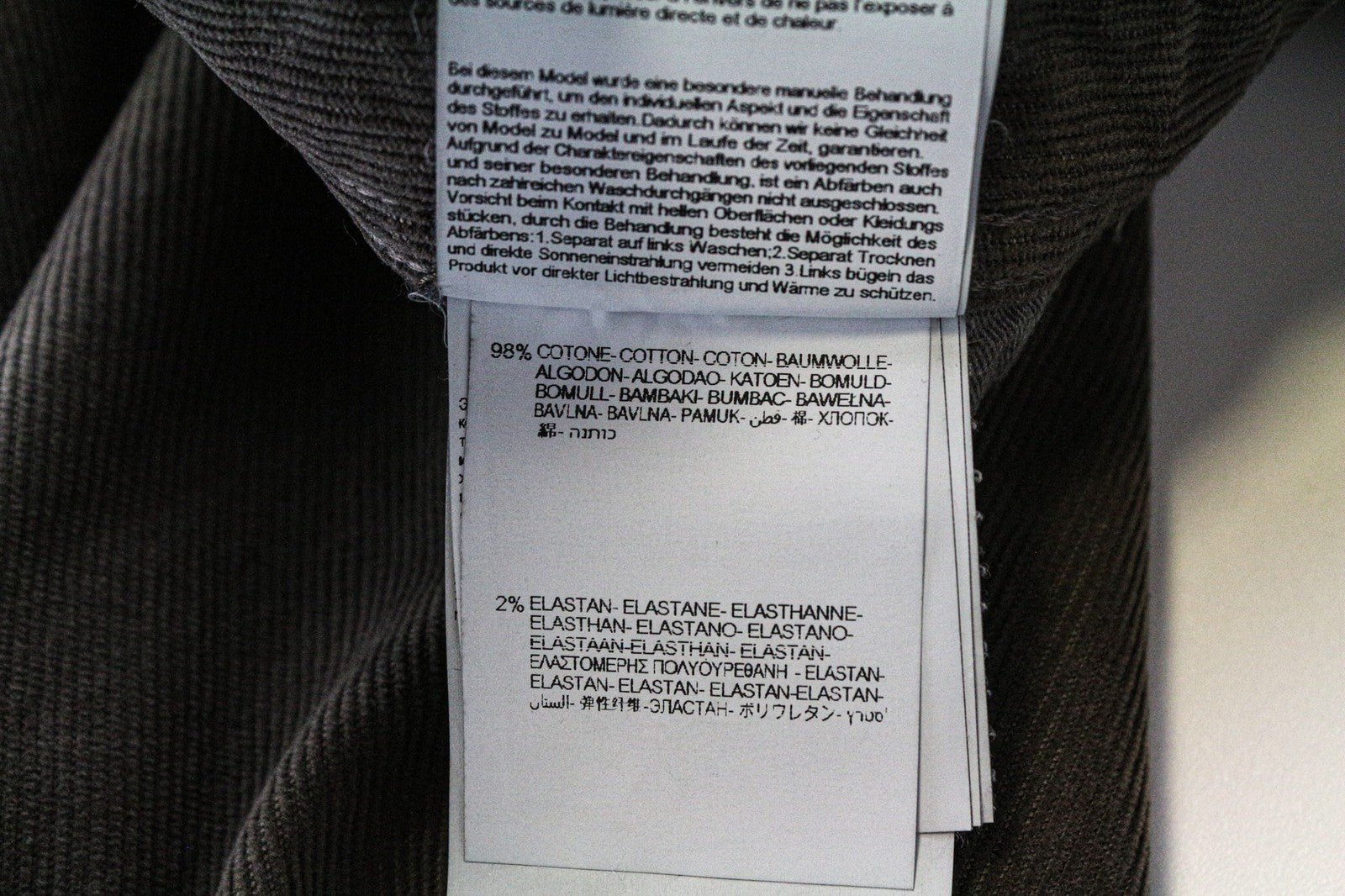 REPLAY Grover Men's Trousers W30/L34 Straight Corduroy Brown Grey Cotton Stretch