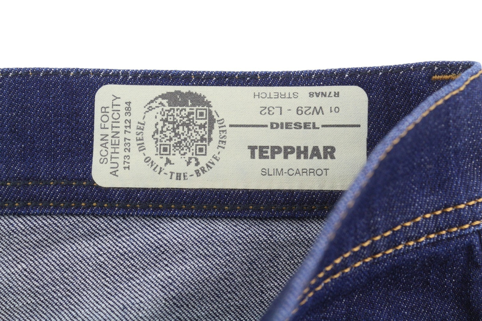 DIESEL Tepphar R7NA8 Men's Jeans W29/L32 Blue Faded Slim Carrot Fit Denim