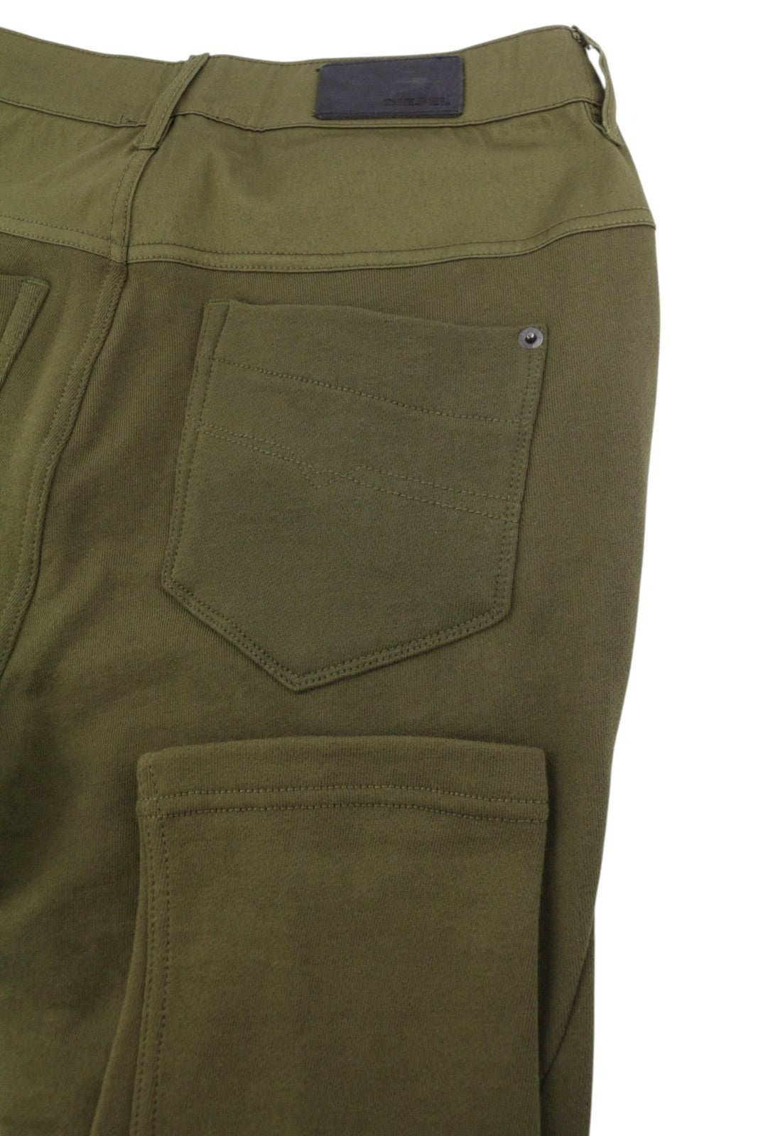 DIESEL Fayza-AA 0EALI Women's Trousers W24 Khaki Green Slim Jogg Tricot