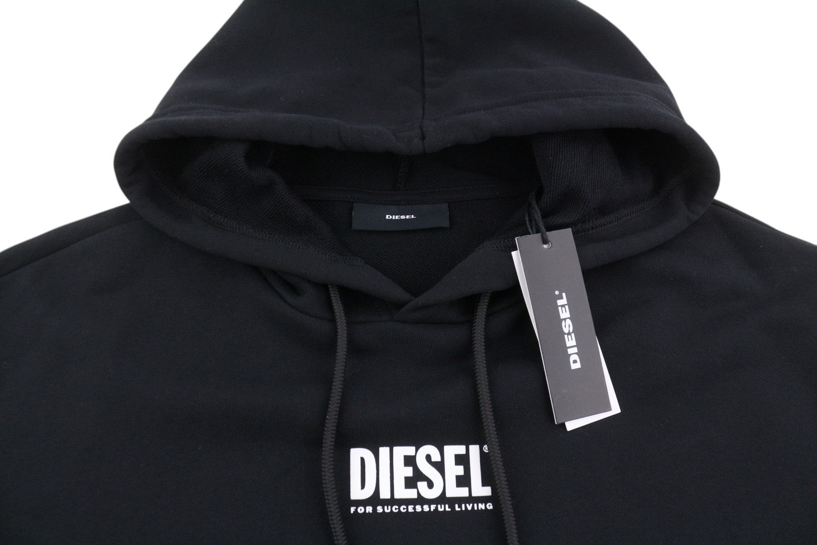 DIESEL D-Ilse-Small Logo Women's Dress S Black Hooded Oversized Pocket