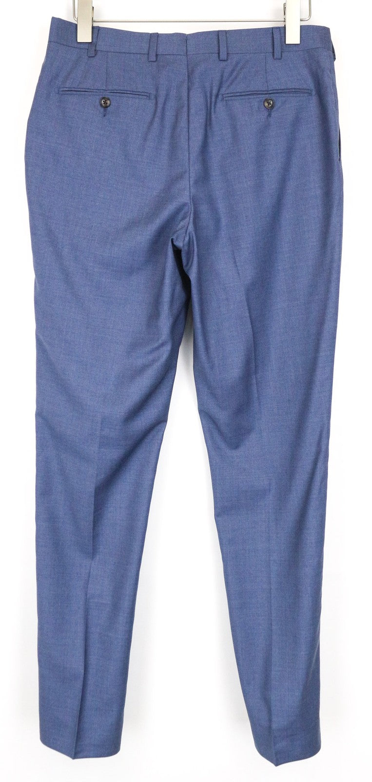 SUITSUPPLY Brescia Men's Pants UK38R Blue Wool Lined Pleated Tailored Trousers