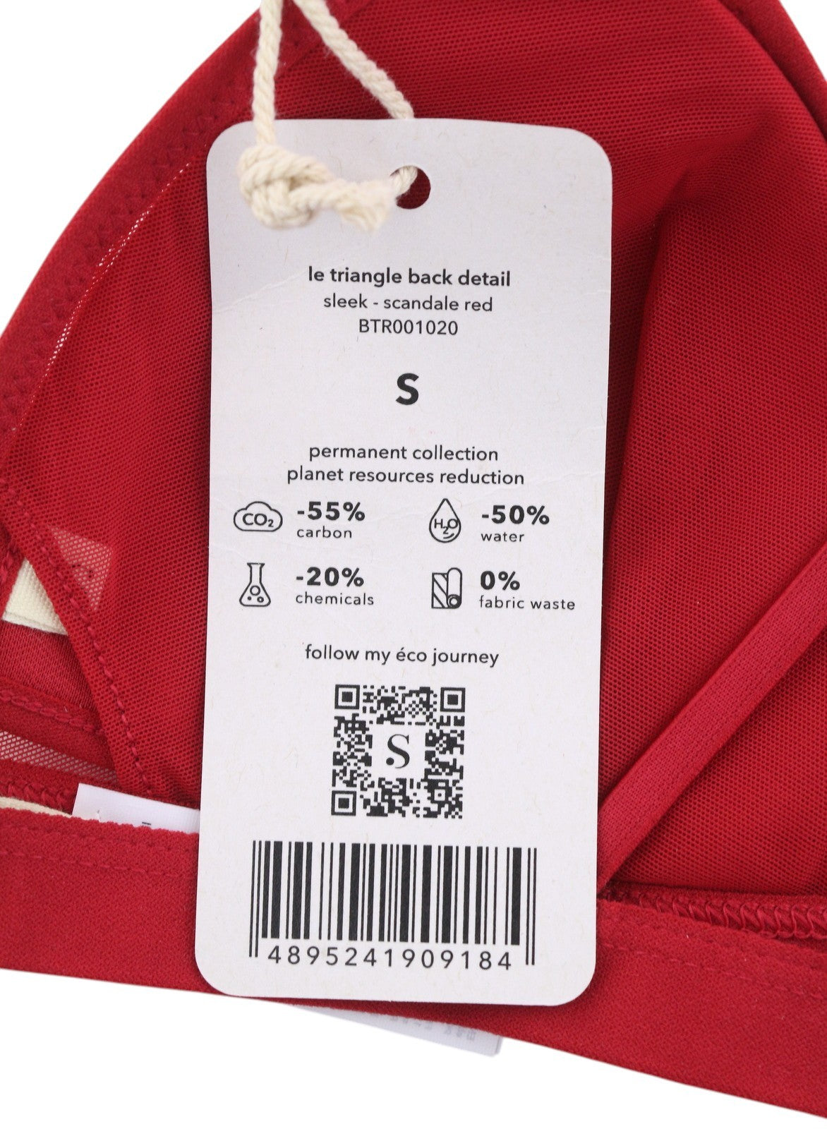 SCANDALE Le Triangle Back Detail Sleek-Red Women's Bra S Front Mesh 3 Pads