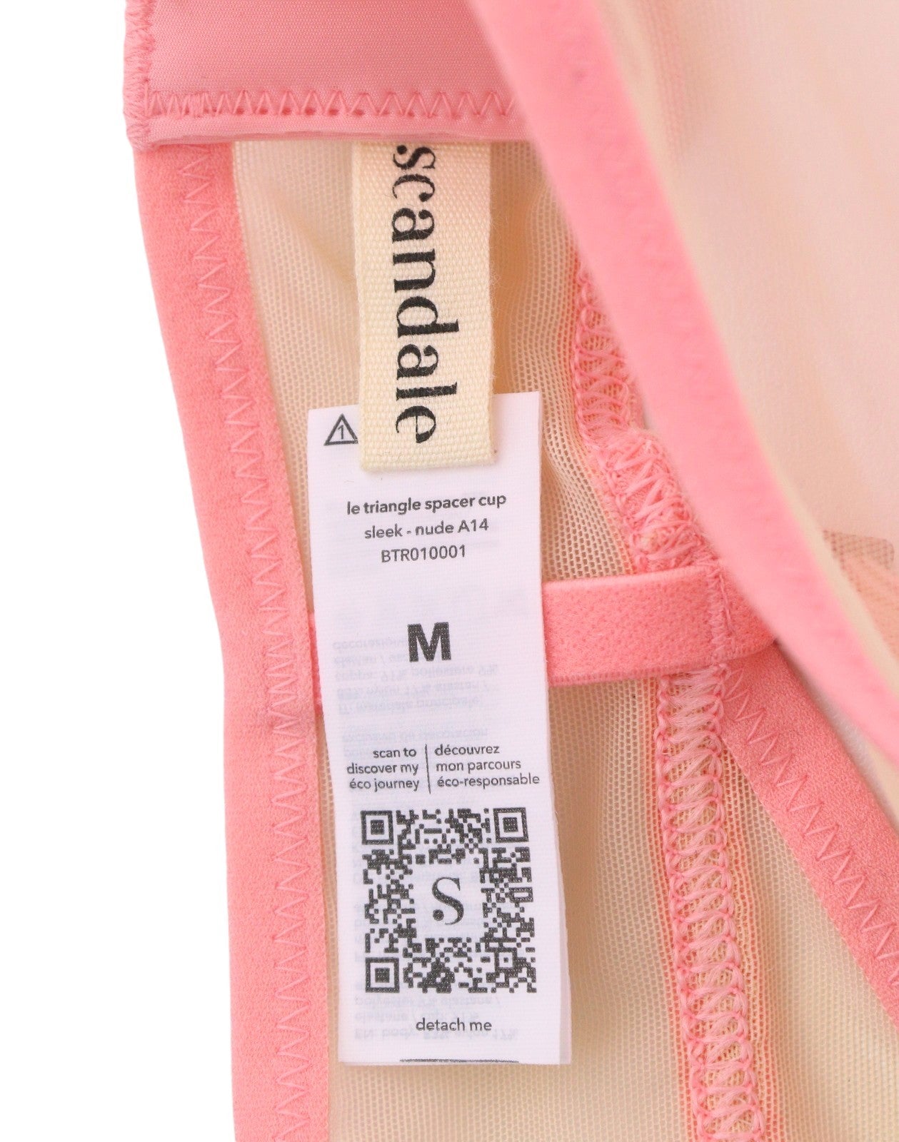 SCANDALE Le Triangle Spacer Cup Sleek-Nude A14 Women's Bra M Mesh Insert