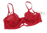 SCANDALE Le Bandeau Unpadded Sublime-Red Women's Bra 75B Guipure Lace