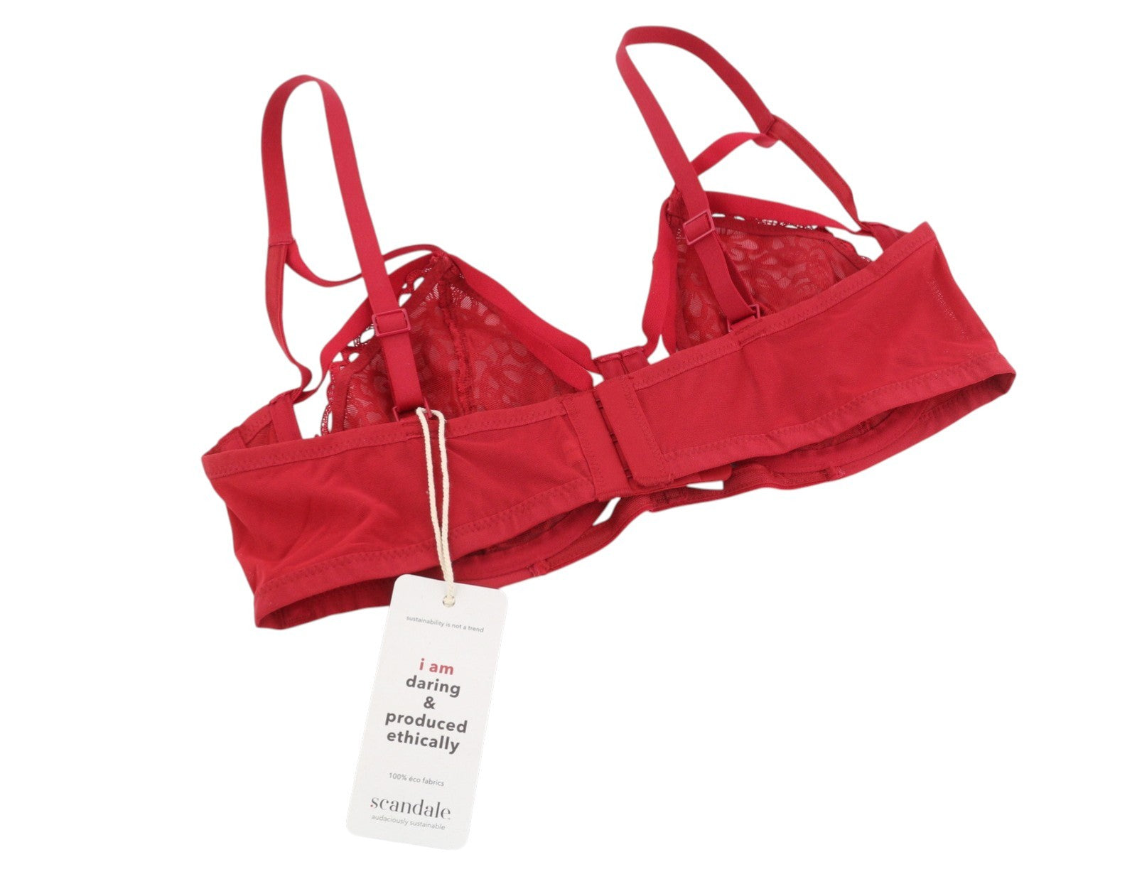 SCANDALE Le Bandeau Unpadded Sublime-Red Women's Bra 75B Guipure Lace
