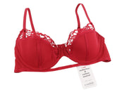 SCANDALE Le Balconet 1/2 Spacer Sublime-Red Women's Bra 75B Guipure Lace
