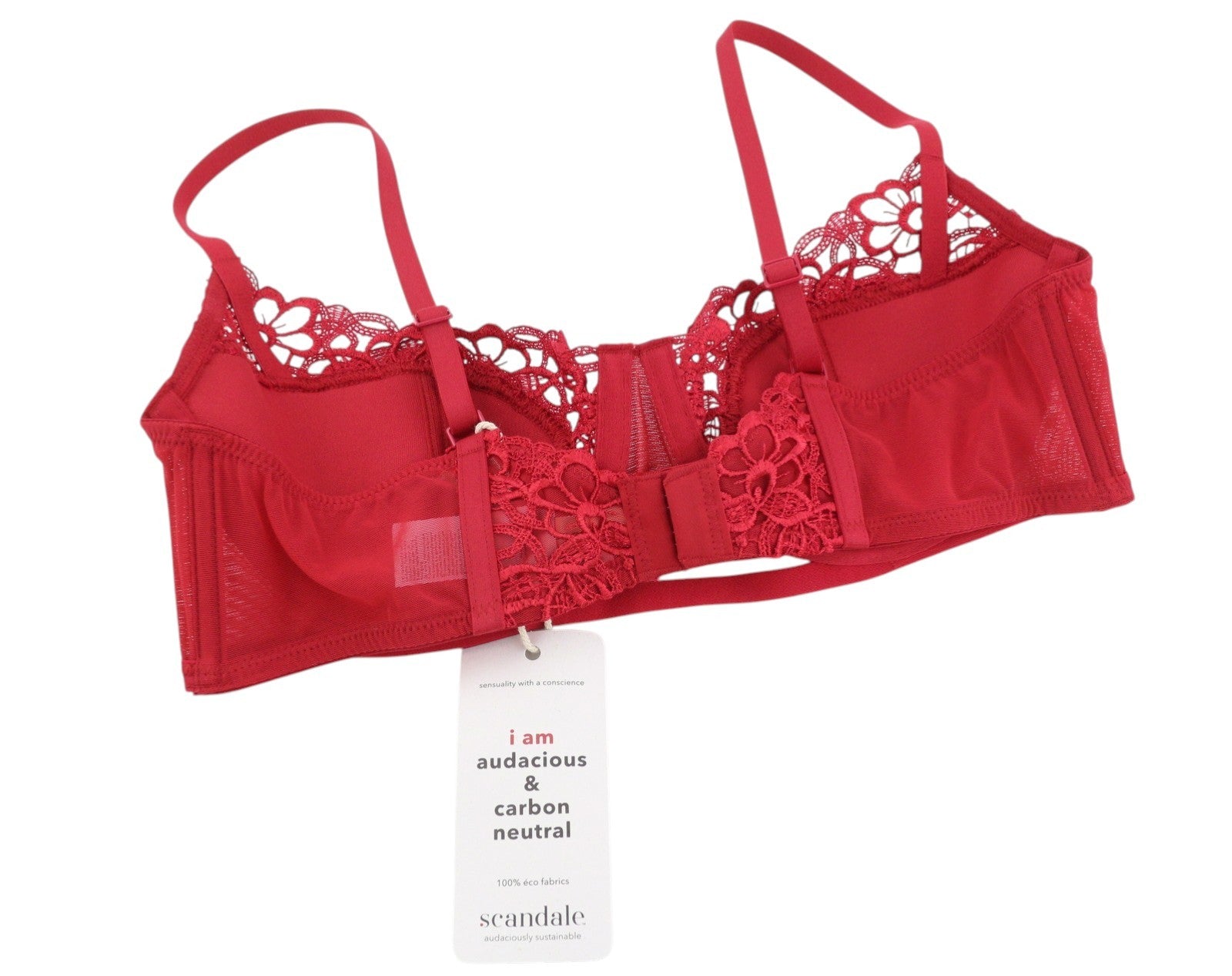 SCANDALE Le Balconet 1/2 Spacer Sublime-Red Women's Bra 75B Guipure Lace