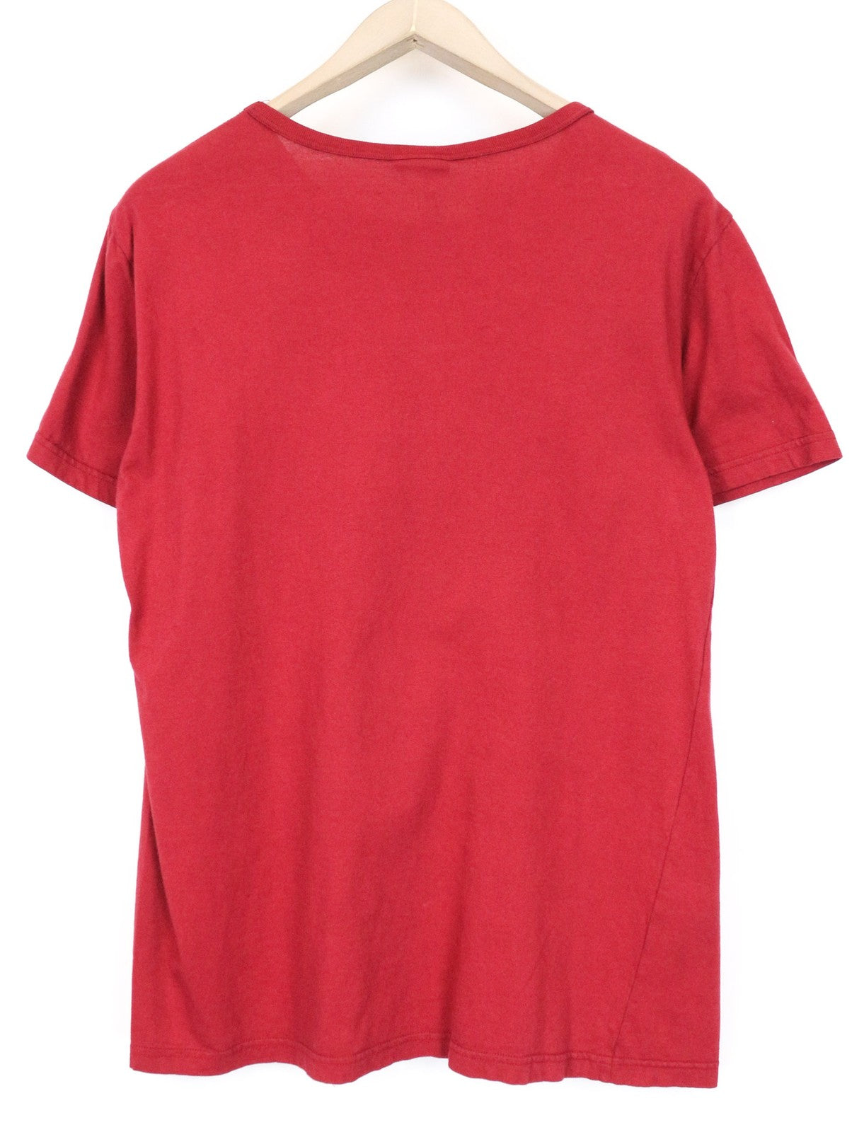 RICHMOND Men's Tee L Red Pure Cotton Logo Print Pullover Short Sleeve