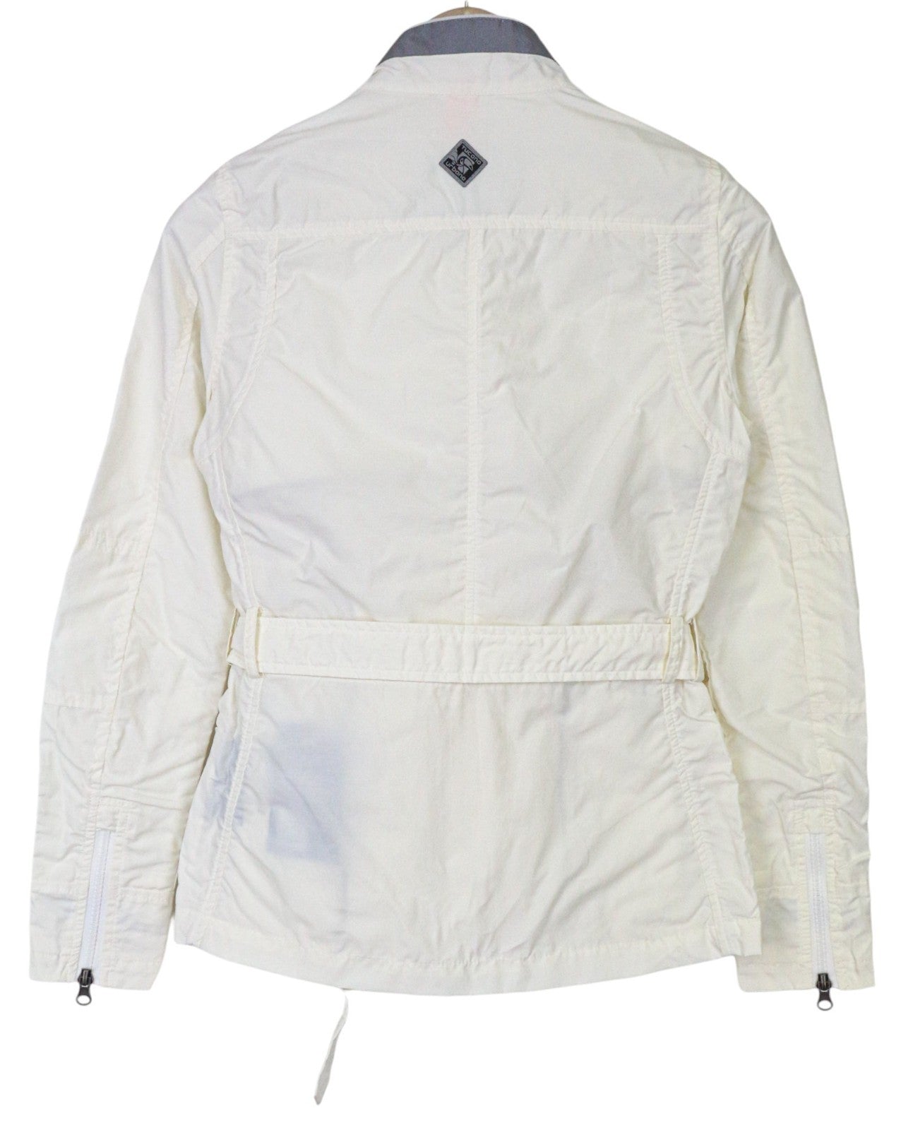 TUCANO URBANO Bea Women's Belted Jacket XS Off-White Cotton Blend Moto Windproof