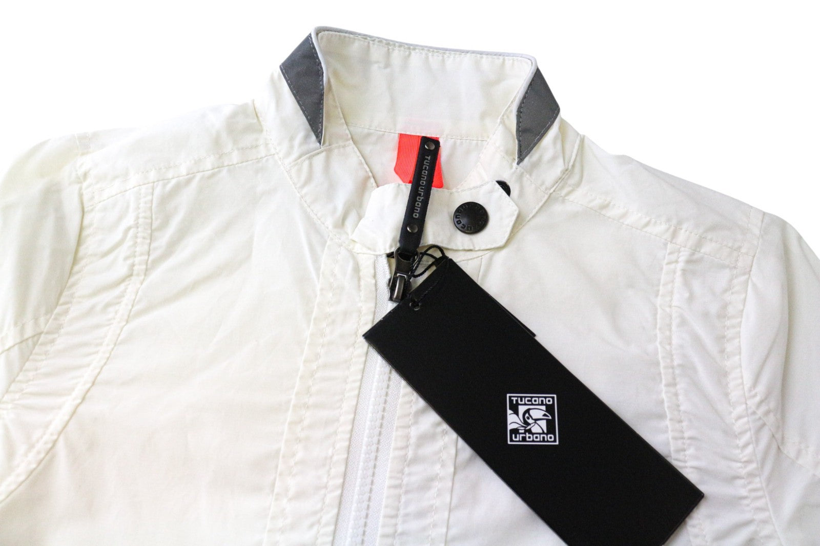 TUCANO URBANO Bea Women's Belted Jacket XS Off-White Cotton Blend Moto Windproof