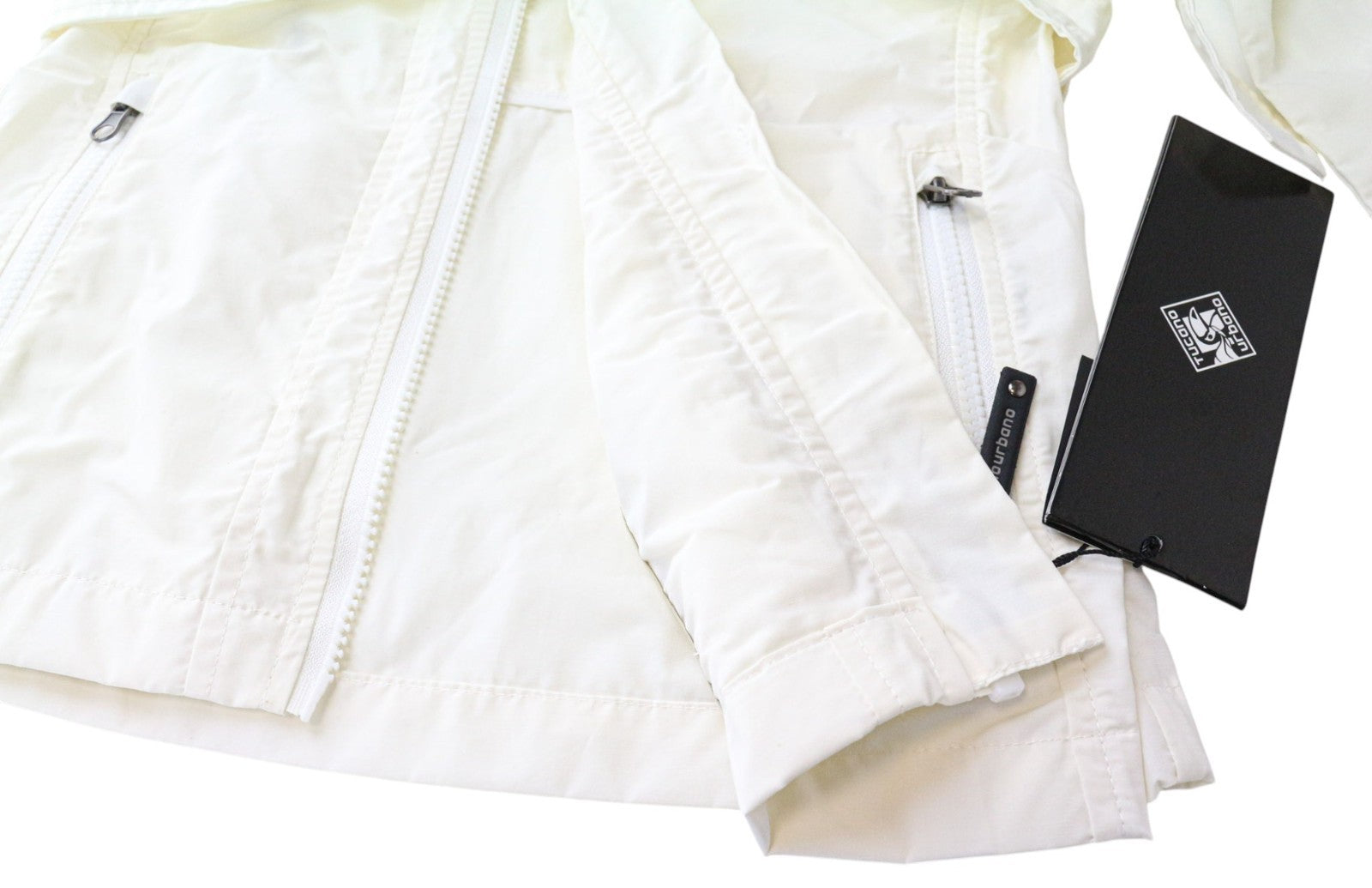 TUCANO URBANO Bea Women's Belted Jacket XS Off-White Cotton Blend Moto Windproof