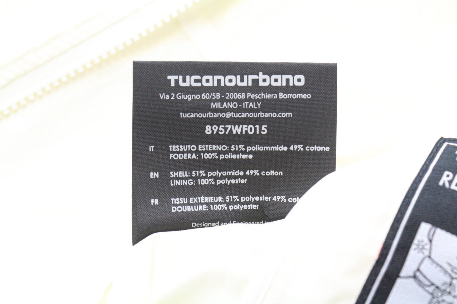 TUCANO URBANO Bea Women's Belted Jacket XS Off-White Cotton Blend Moto Windproof