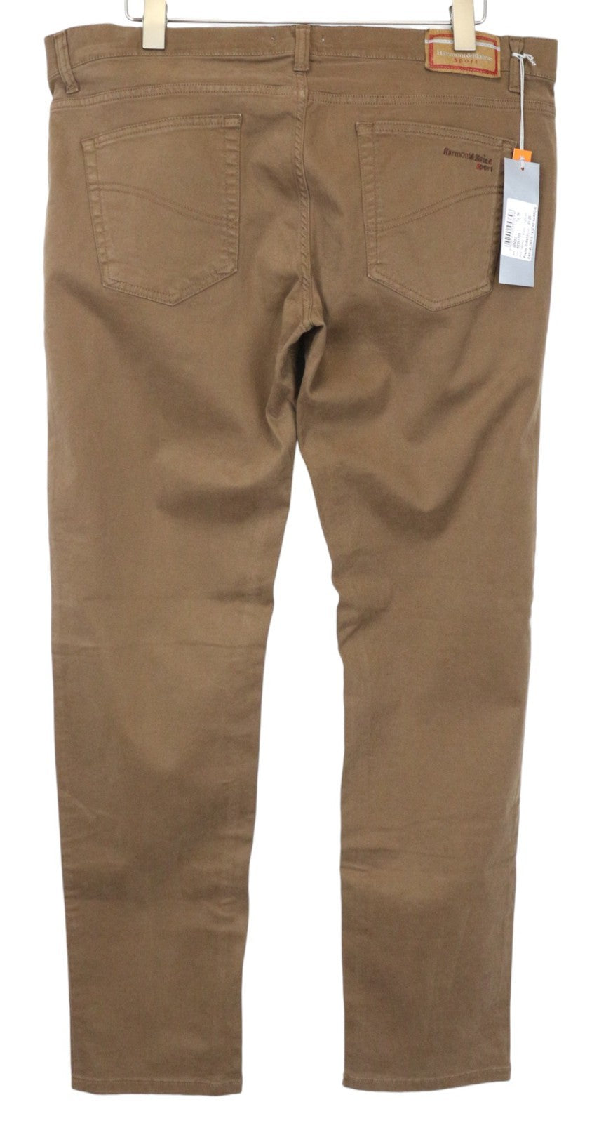 HARMONT & BLAINE Men's Trousers 56 Brown Cotton Stretch Narrow Leg Fit