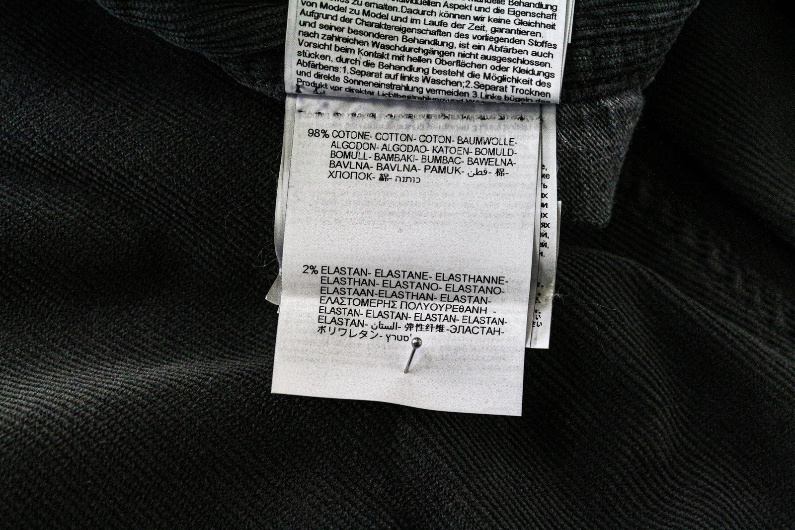 REPLAY Grover Men's Corduroy Pants W31/L34 Grey Straight Cotton Stretch Trousers