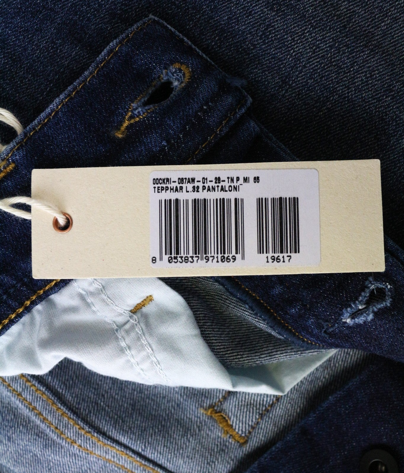 DIESEL Tepphar 087AW Men's Slim Tapered Jeans W28/L32 Blue Washed Stretch Denim