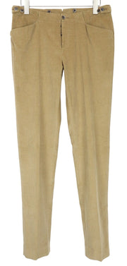 SUITSUPPLY Jort Casual Men's Corduroy Pants UK32R Brown Pleated Cotton Cashmere