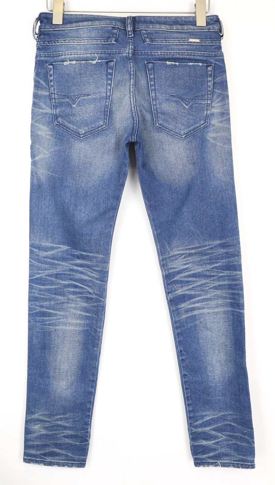 DIESEL D-Bazer 0090D Men's Tapered Jeans W28/L32 Washed Blue Cotton Stretch Fit