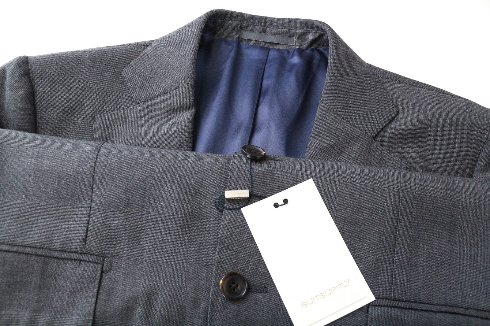 SUITSUPPLY La Spalla Men's Blazer UK38R Grey Wool Super 150's Patterned