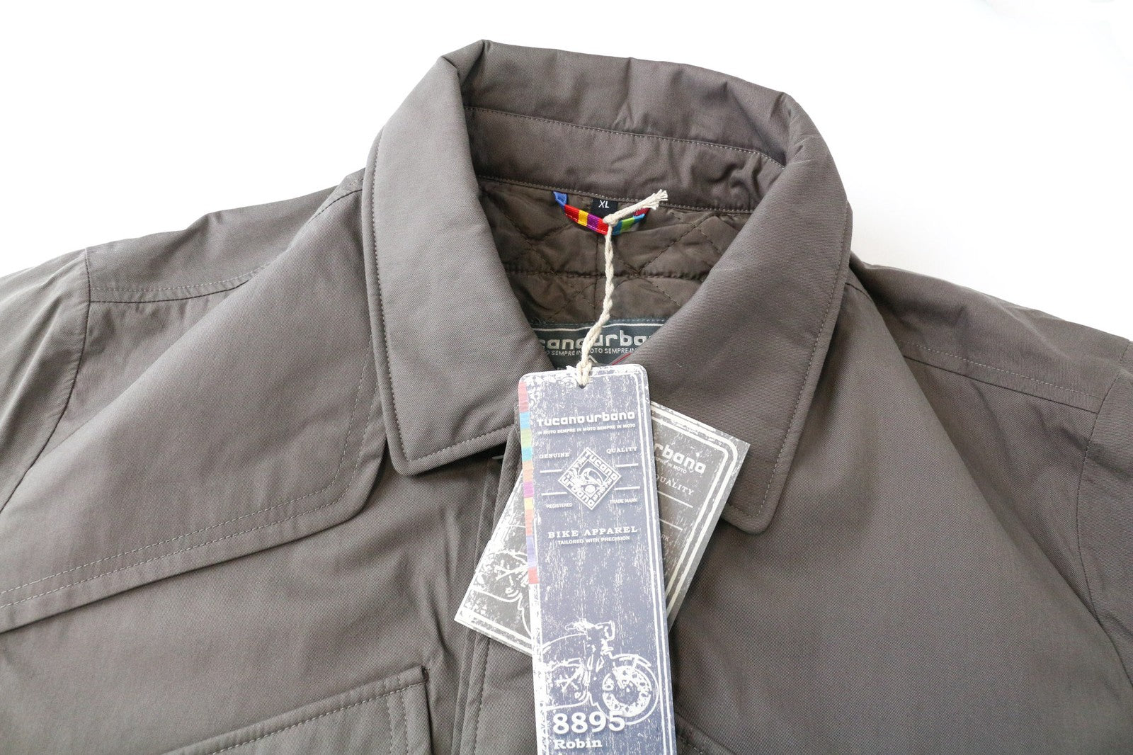 TUCANO URBANO Robin Men's Moto Jacket XL Beige Brown Cotton Waterproof Trench