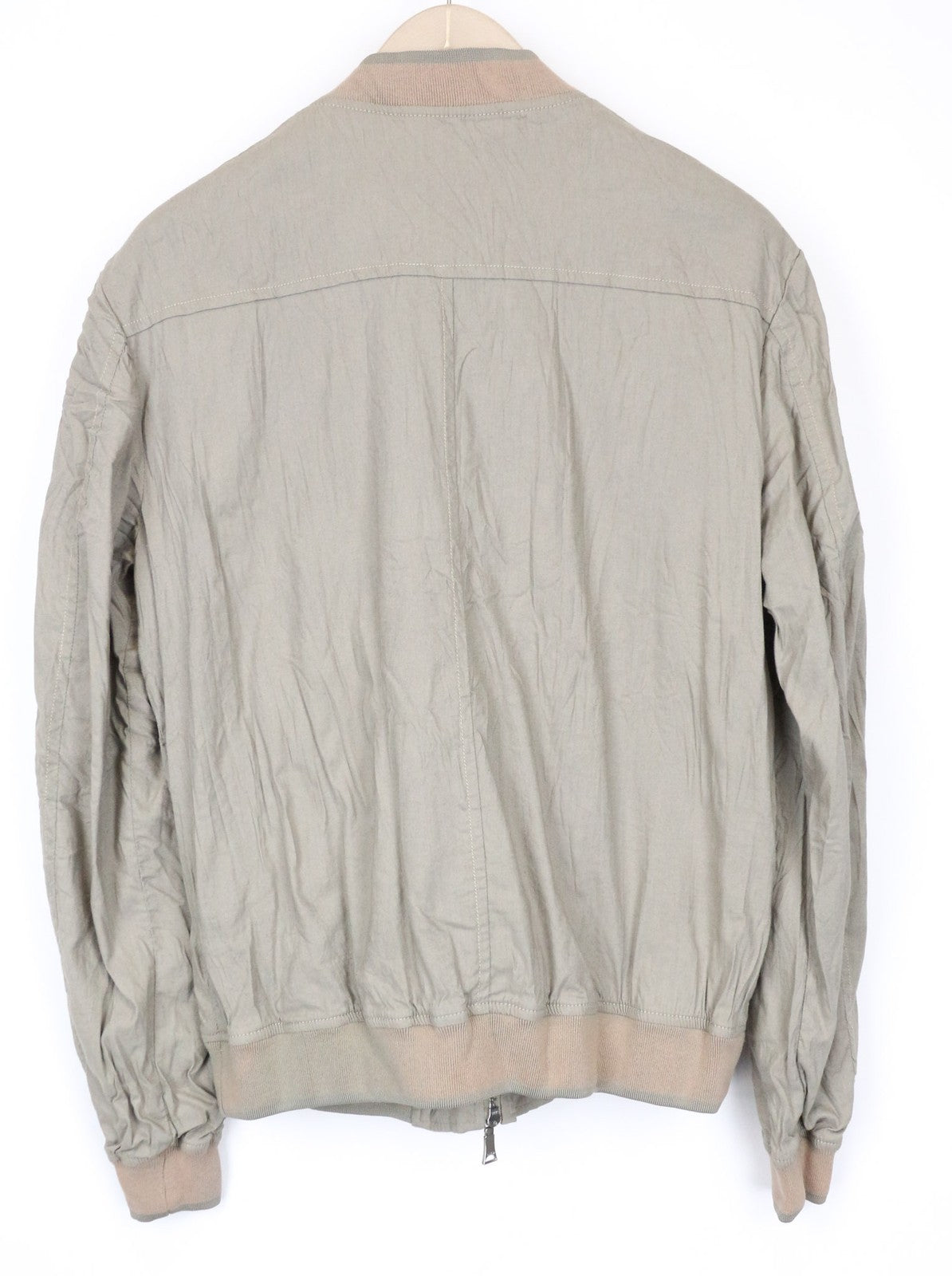 RICHMOND Men's Bomber Jacket 48 Beige Brown Cotton Stretch Casual Zipped