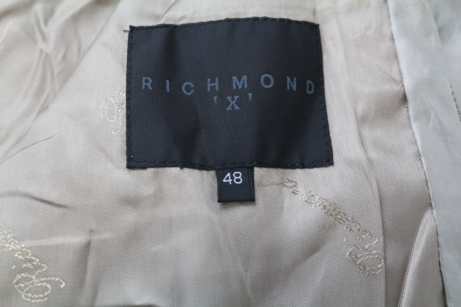 RICHMOND Men's Casual Jacket 48 Brown Shiny Zip-Front Long Sleeve Lightweight