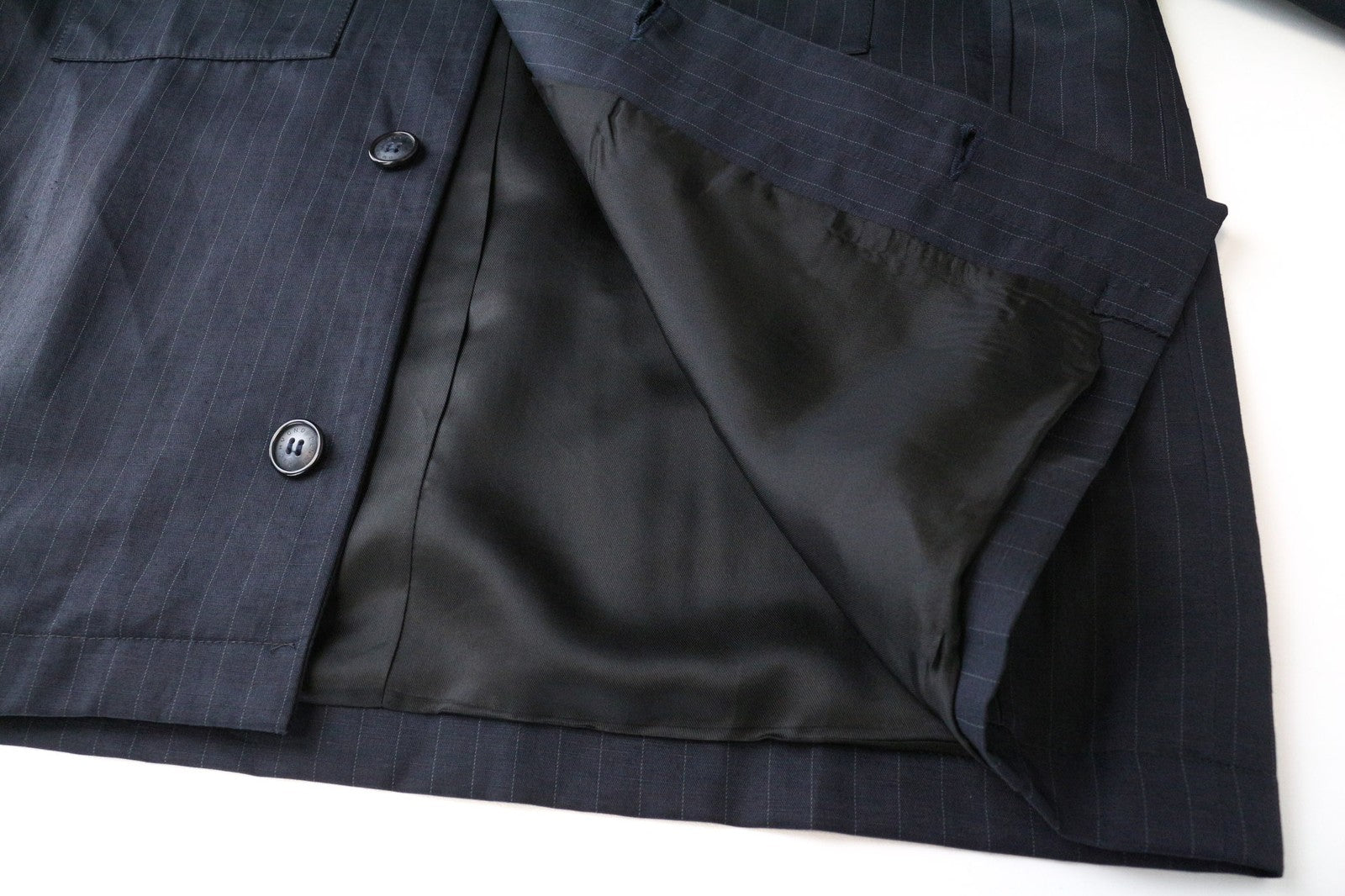 RICHMOND Men's Linen Blend Jacket UK18 Navy Striped Casual Lightweight Blazer