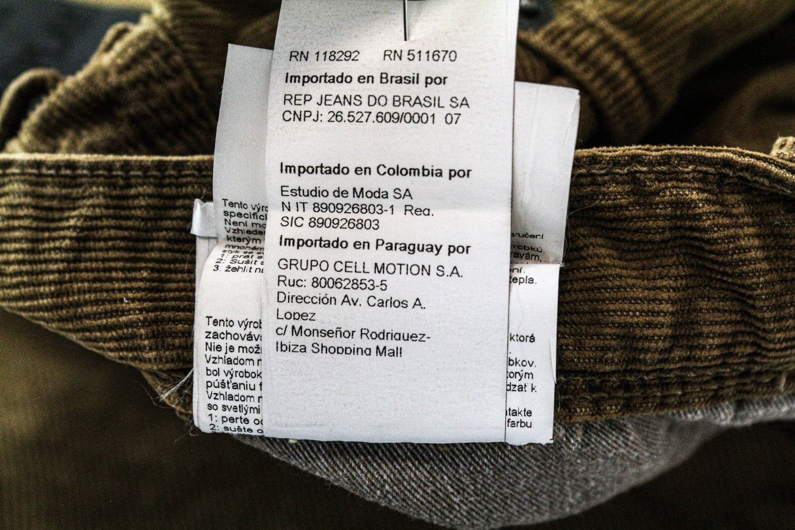 REPLAY Anbass Men's Corduroy W31/L34 Brown Slim Fit Cotton Stretch Trousers