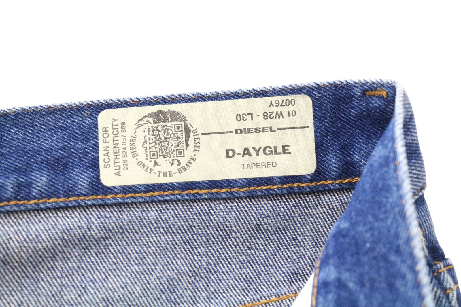 DIESEL D-Aygle 0076Y Men Jeans W28/L30 Blue Tapered Fit Non-Stretch Button-Fly