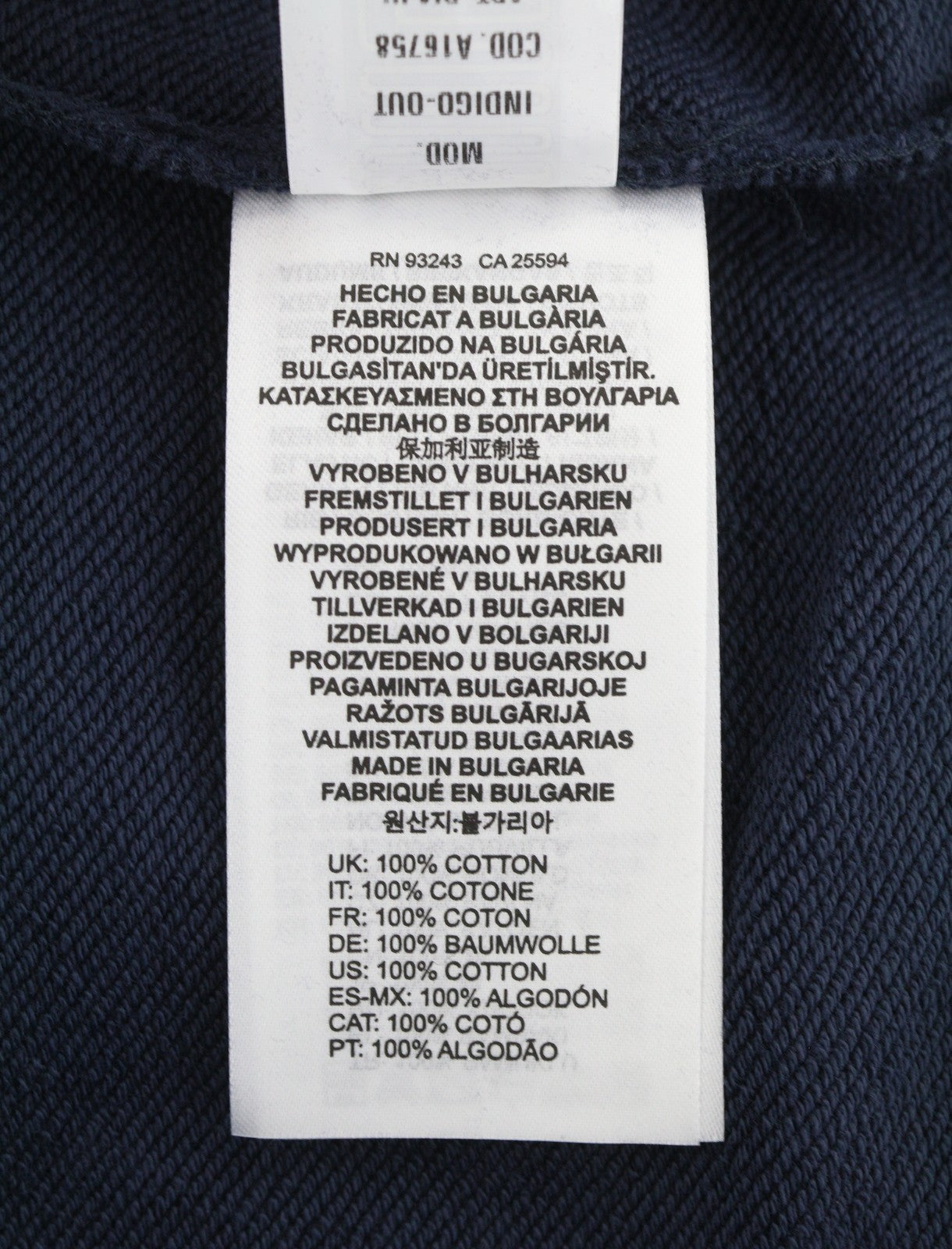 DIESEL Indigo-Out Men Sweatshirt XL Blue Crew Neck Fluffy Logo Pull On RRP175