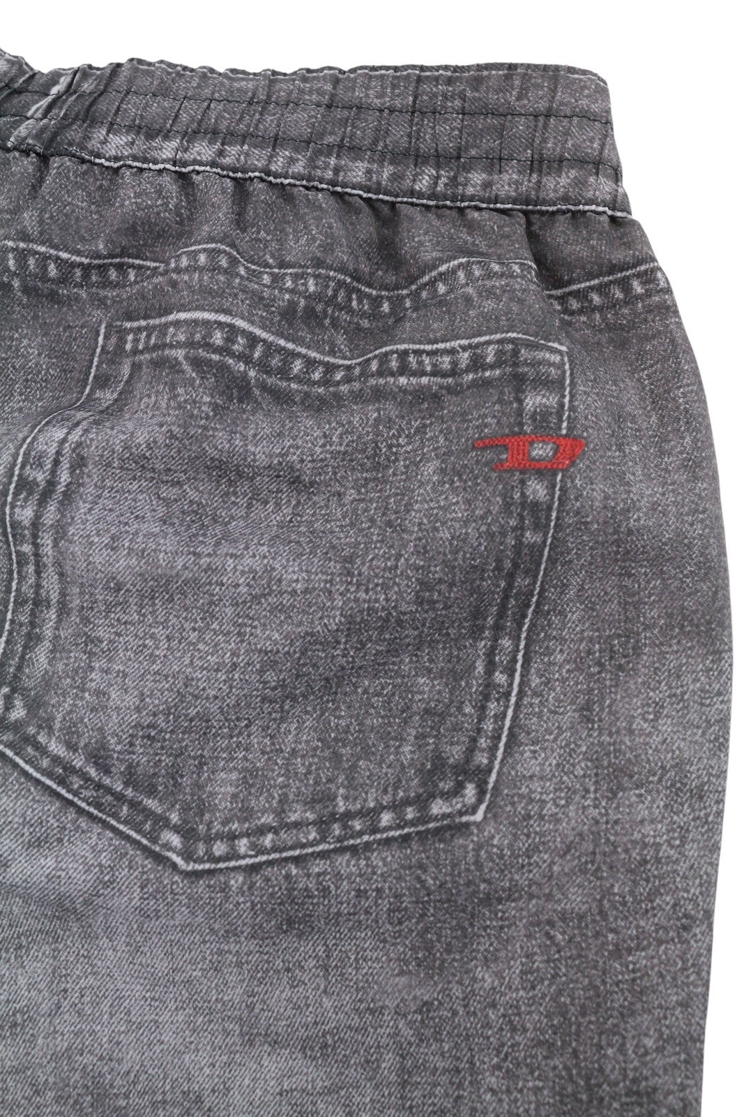 DIESEL BMBX-KEN-37 Boxers Men Swimwear M Grey Denim Effect Mesh Inner RRP125