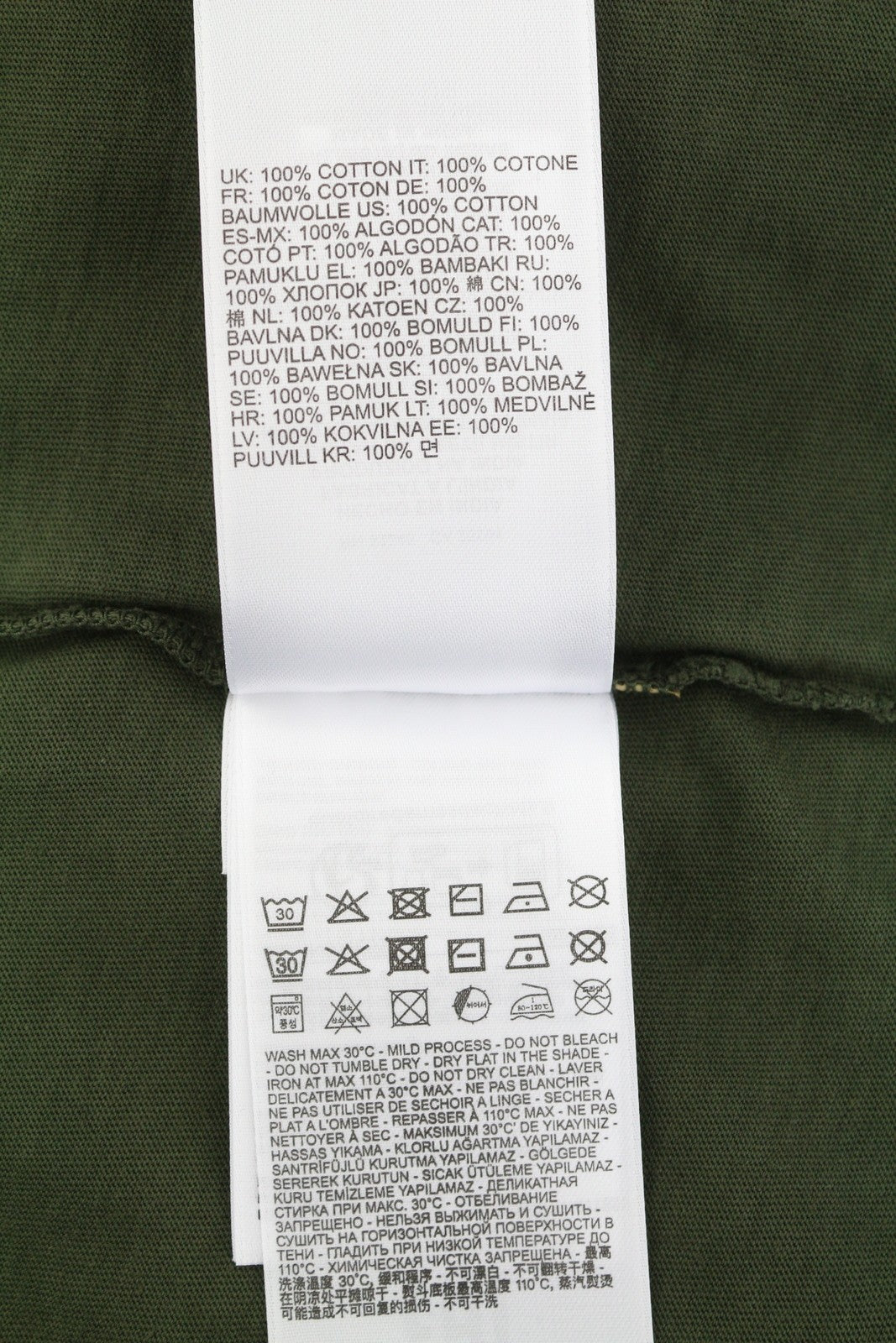 DIESEL T-Wash-Out Men T-Shirt 3XL Green Faded Tricot Oversized Short Sleeve