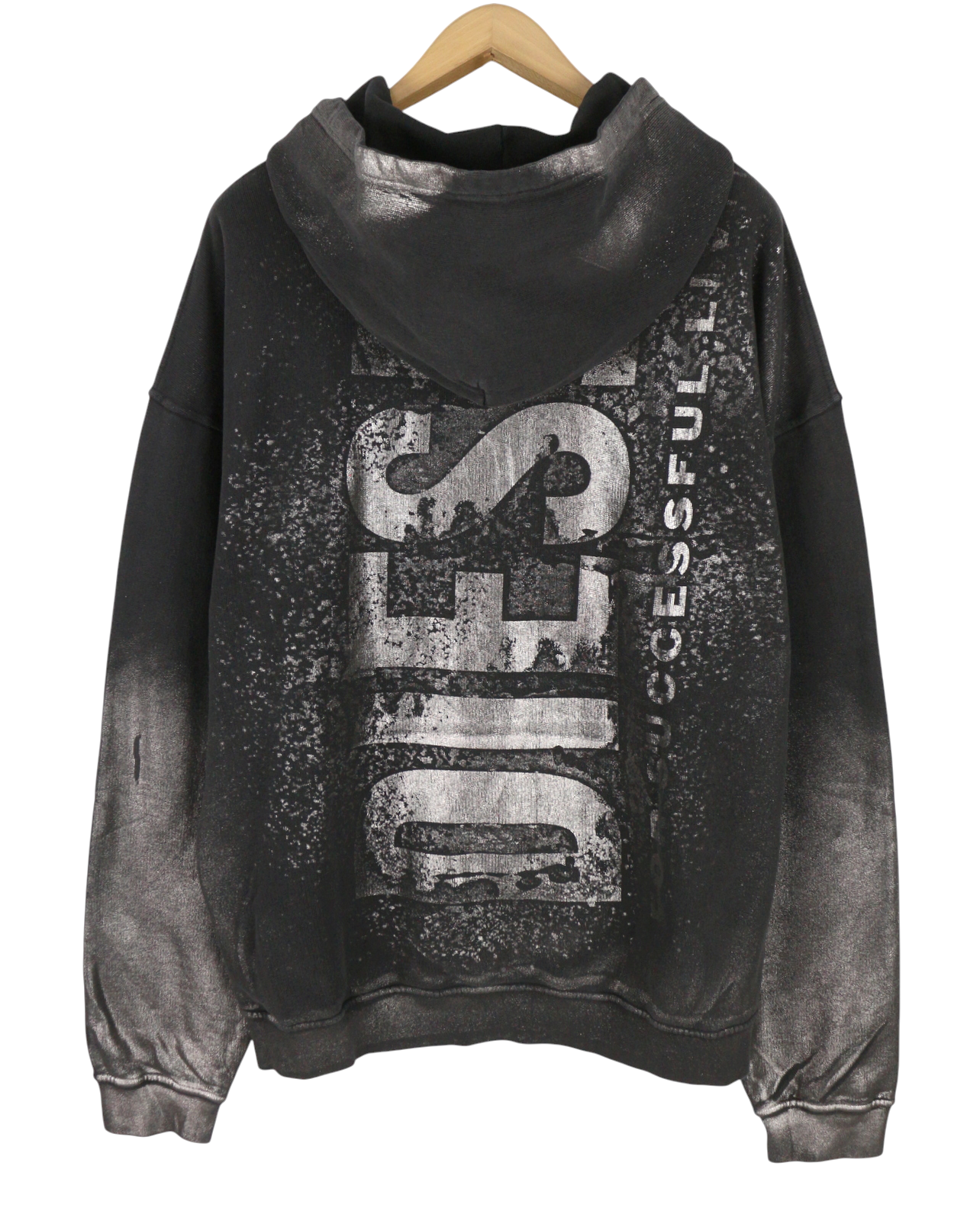DIESEL S-Boxt-Hood-Q6 Men Hoodie XL Black Metallic Shiny Relaxed Fit RRP395
