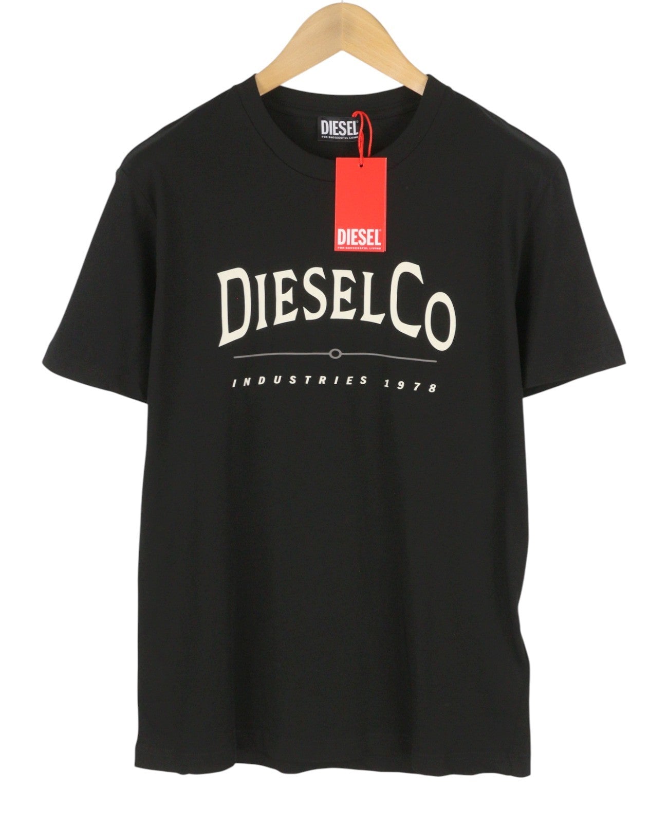 DIESEL T-Diego-Boss Men T-Shirt XL Black Tricot Crew Neck Short Sleeves