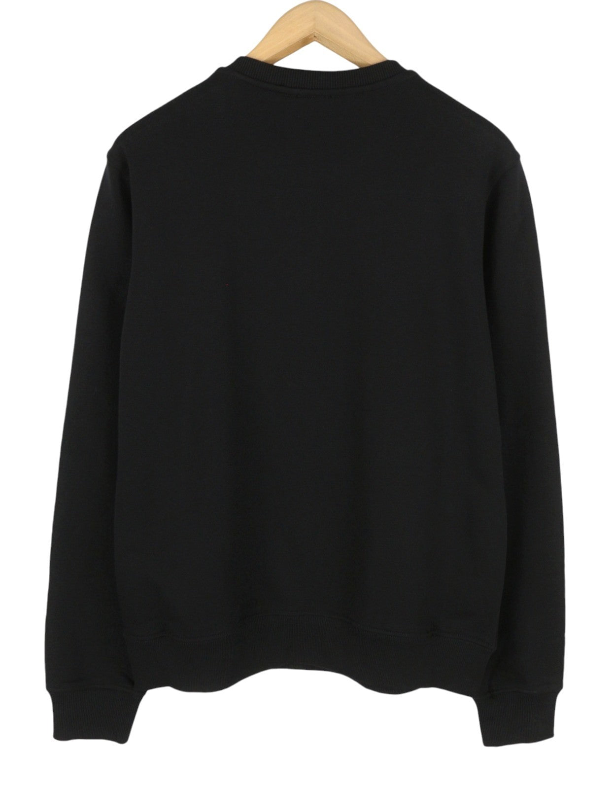 DIESEL Indigo-Out Men Sweatshirt L Black Crew Neck Fluffy Logo Pull On RRP175