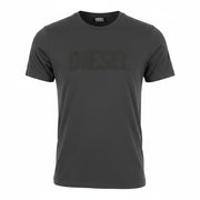 DIESEL T-Diegor-Big-Crew Men T-Shirt M Grey Fluffy Logo Crew Neck Short Sleeve