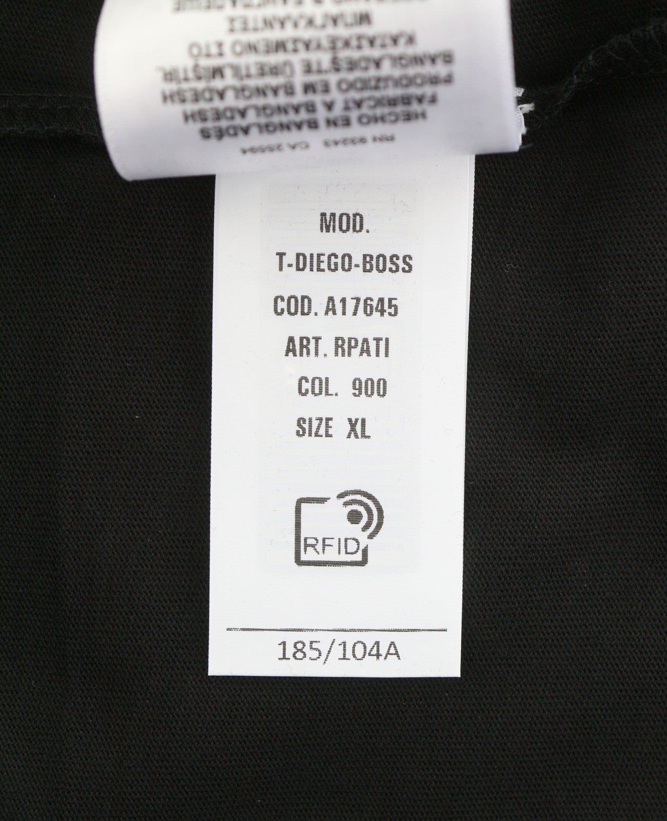 DIESEL T-Diego-Boss Men T-Shirt XL Black Tricot Crew Neck Short Sleeved