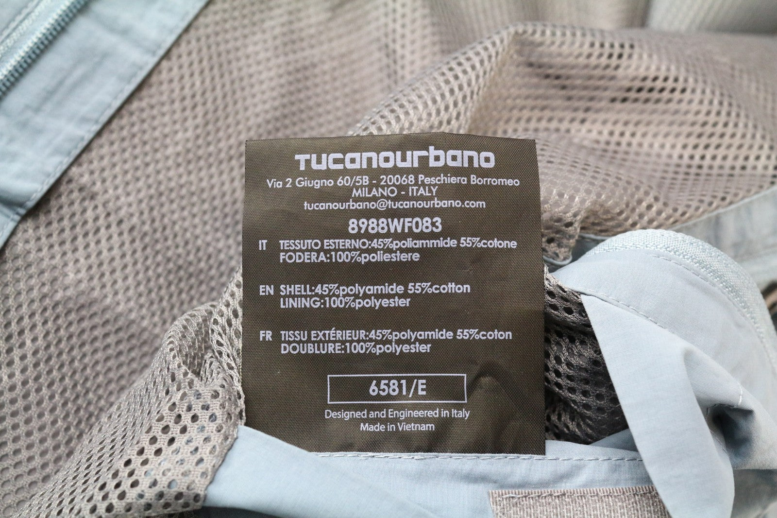 TUCANO URBANO Albertina Women's Hooded Jacket EU38 Blue Cotton Blend Windbreaker