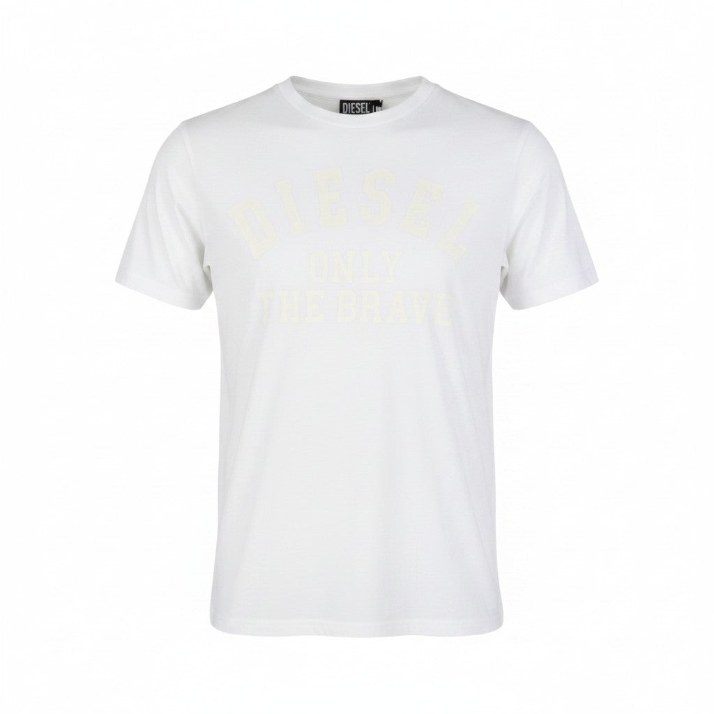 DIESEL T-Just 260141 OFF Men T-Shirt L White Crew Neck Tricot Short Sleeve